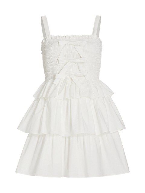 Bow-Front Smocked Cotton Dress | Saks Fifth Avenue