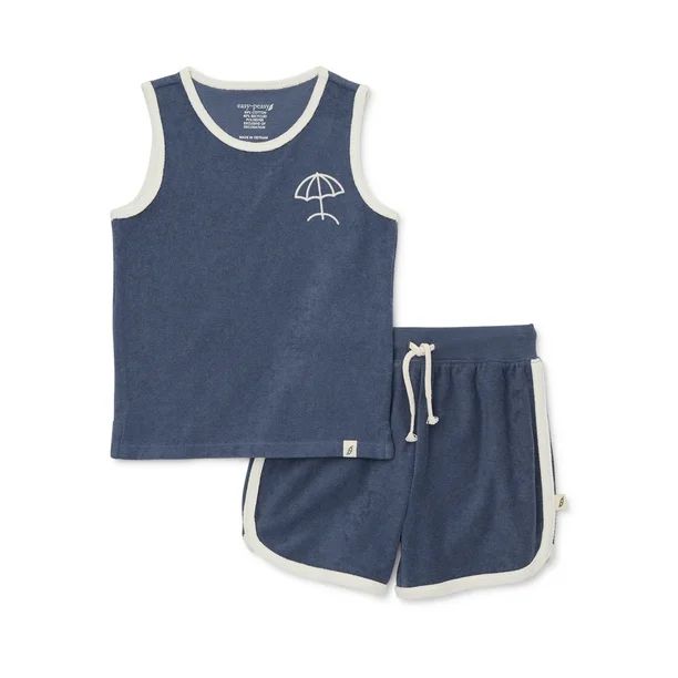 easy-peasy Baby and Toddler Boy Terry Cloth Tank Top and Shorts Outfit Set, 2-Piece, Sizes 12M-5T | Walmart (US)