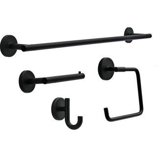 Delta Lyndall Wall Mounted 4-Piece Bath Hardware Set with Mounting Hardware in Matte Black LDL64-... | The Home Depot