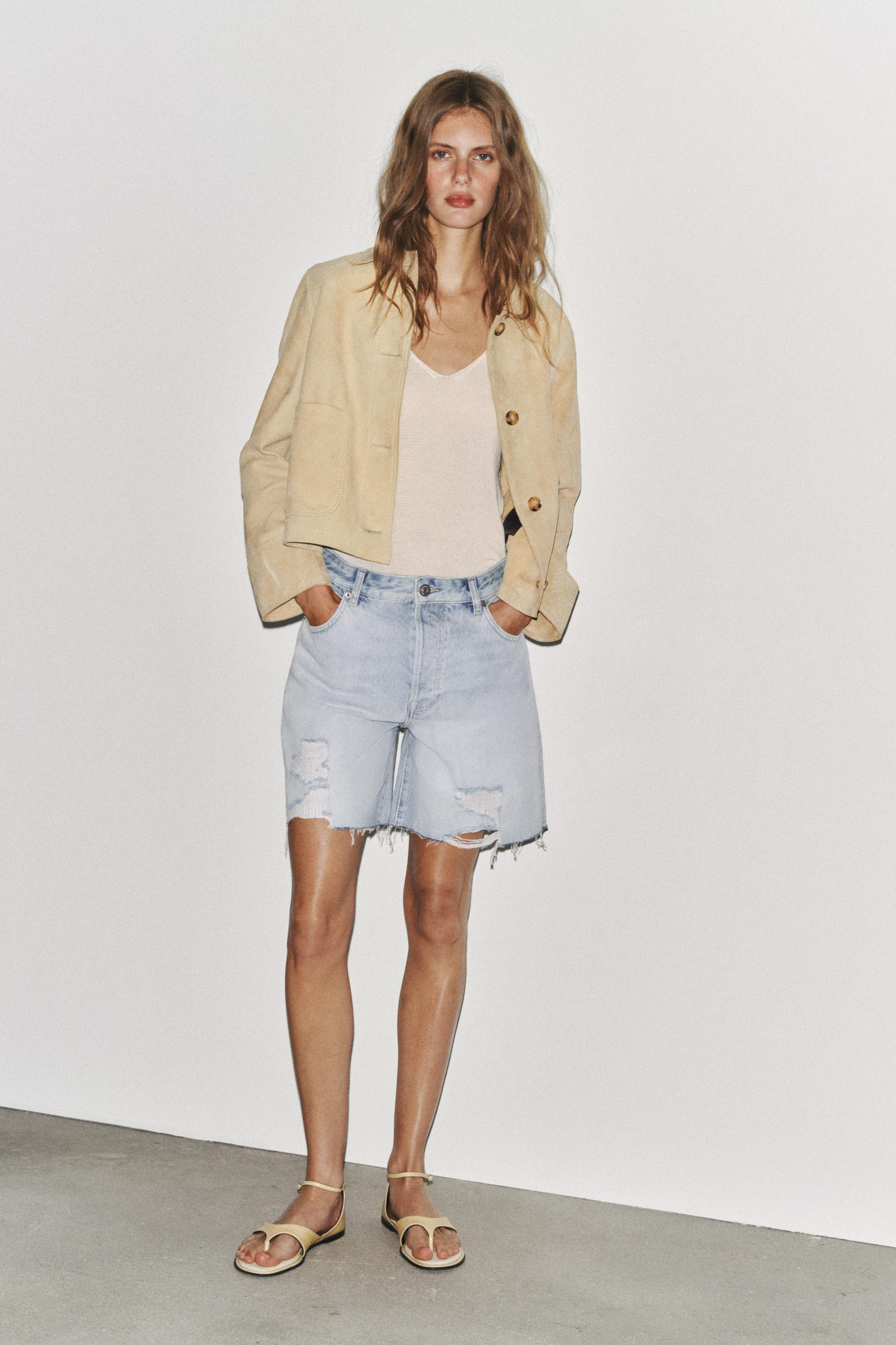 RIPPED DENIM SHORTS ZW COLLECTION | Zara US
