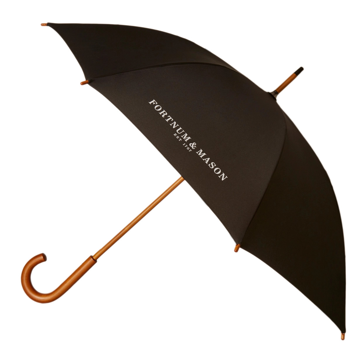 Fortnum's Kensington Walking Umbrella, Black | Fortnum & Mason