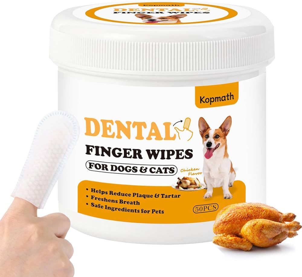 Teeth Cleaning Finger Wipes, Dog Dental Wipes, Reduce Plaque & Tartar, Freshen Breath, Safe & Nat... | Amazon (US)