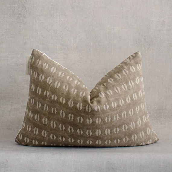 EFE-Hand Block Linen Lumbar Pillow cover | Etsy (US)