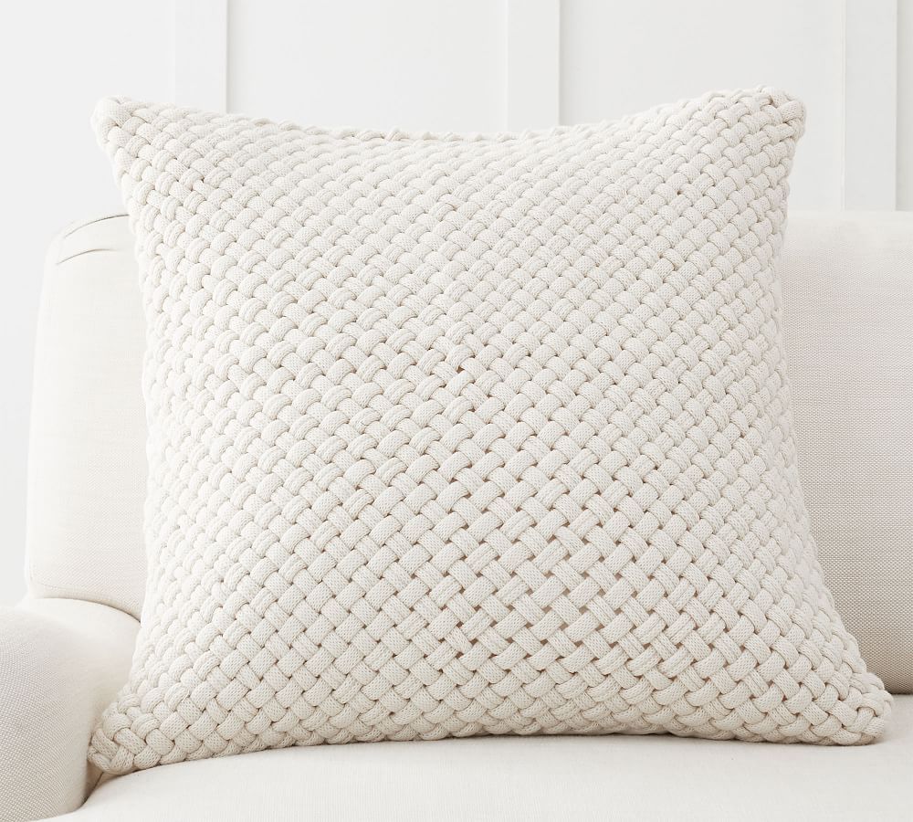 Odette Handwoven Textured Pillow Cover | Pottery Barn (US)