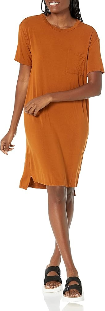 Amazon Essentials Women's Jersey Oversized-Fit Short-Sleeve Pocket T-Shirt Dress (Previously Dail... | Amazon (US)