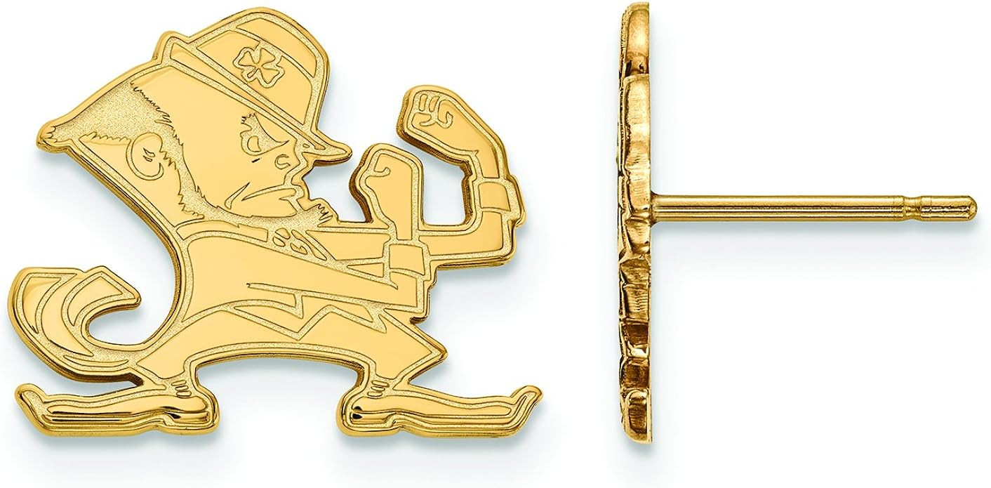 Logoart Sterling Silver Gp University Of Notre Dame Small Post Earrings | Amazon (US)