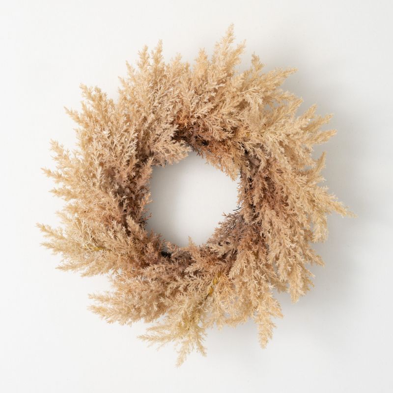 Artificial Cream Reed Wreath Cream 22"H | Target