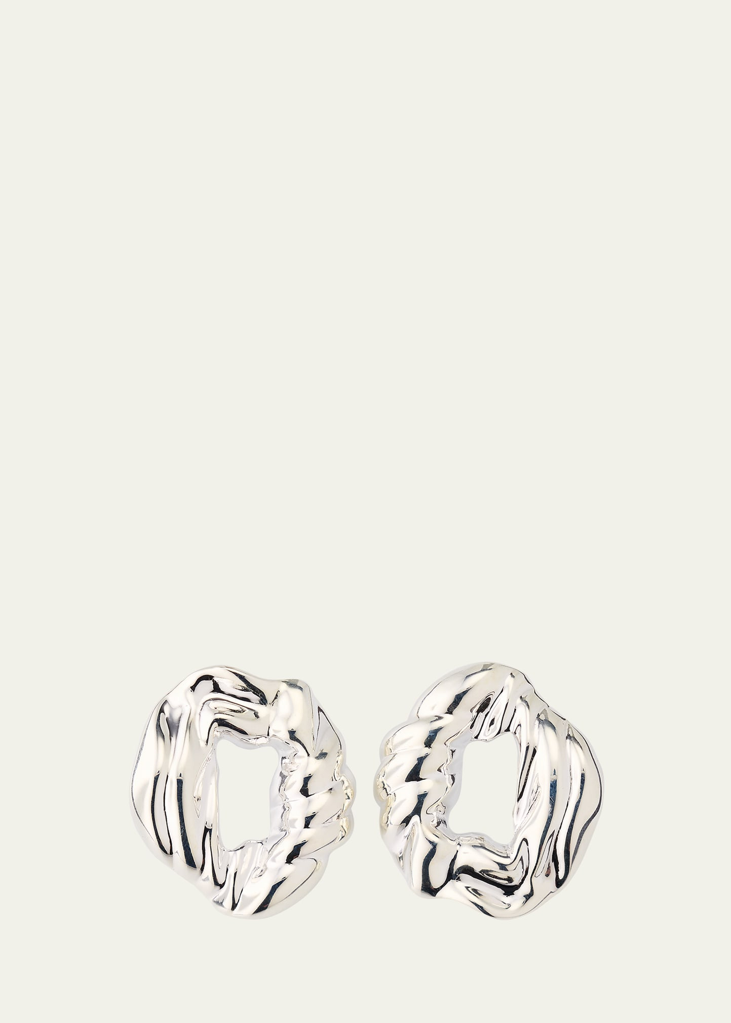 Completedworks Rhodium-Plated Recycled Silver Scrunch Hoop Earrings | Bergdorf Goodman