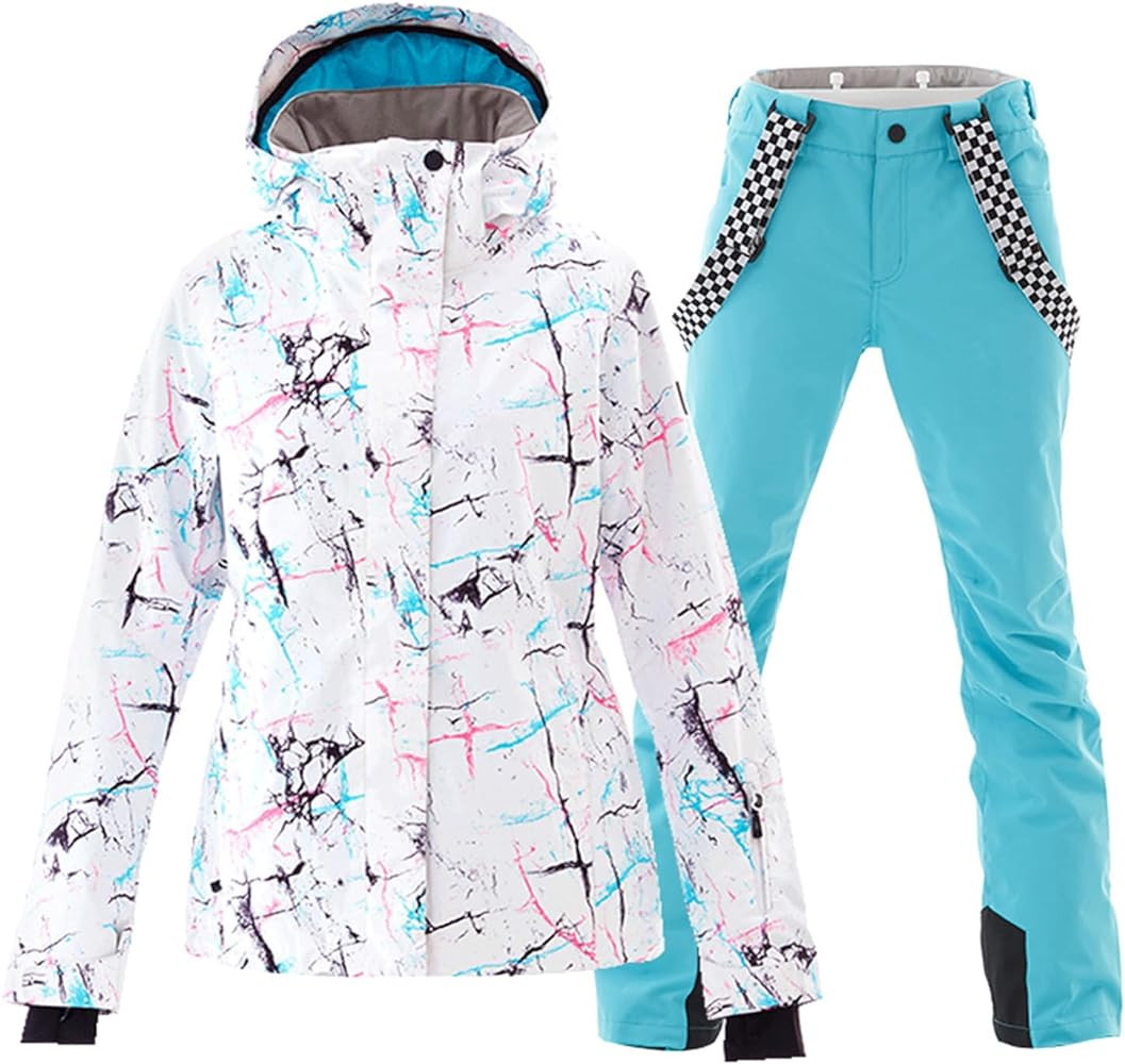 GS SNOWING Women's Ski Jackets and Pants Set Windproof Waterproof Insulated Snowsuit Winter Warm ... | Amazon (US)