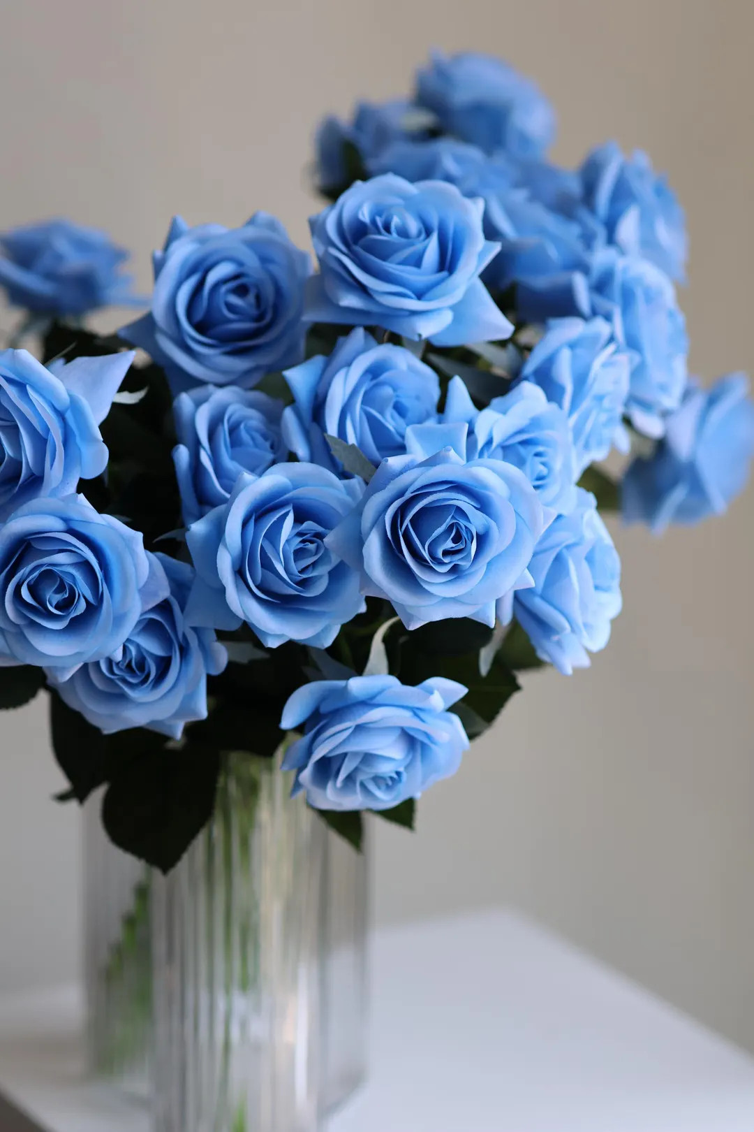 17" Morandi Blue Real Touch Faux Roses: DIY Summer Wedding Florals - Etsy | Etsy (US)