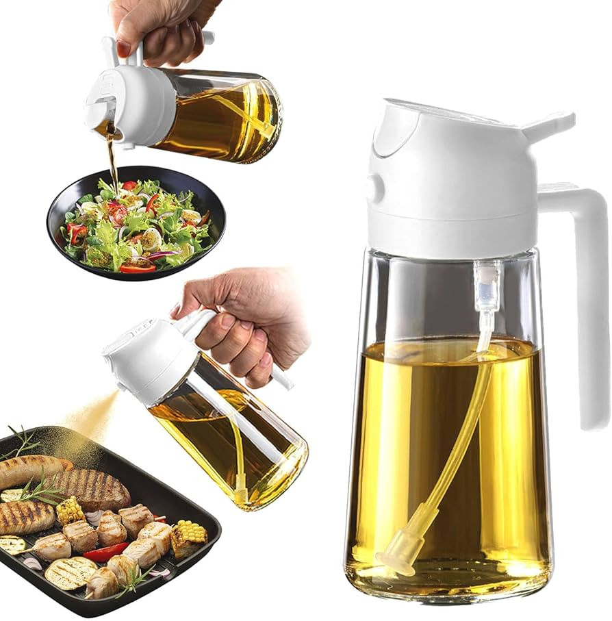 TrendPlain 16oz/470ml Olive Oil Sprayer for Cooking - 2 in 1 Olive Oil Dispenser for Kitchen Gadg... | Amazon (US)