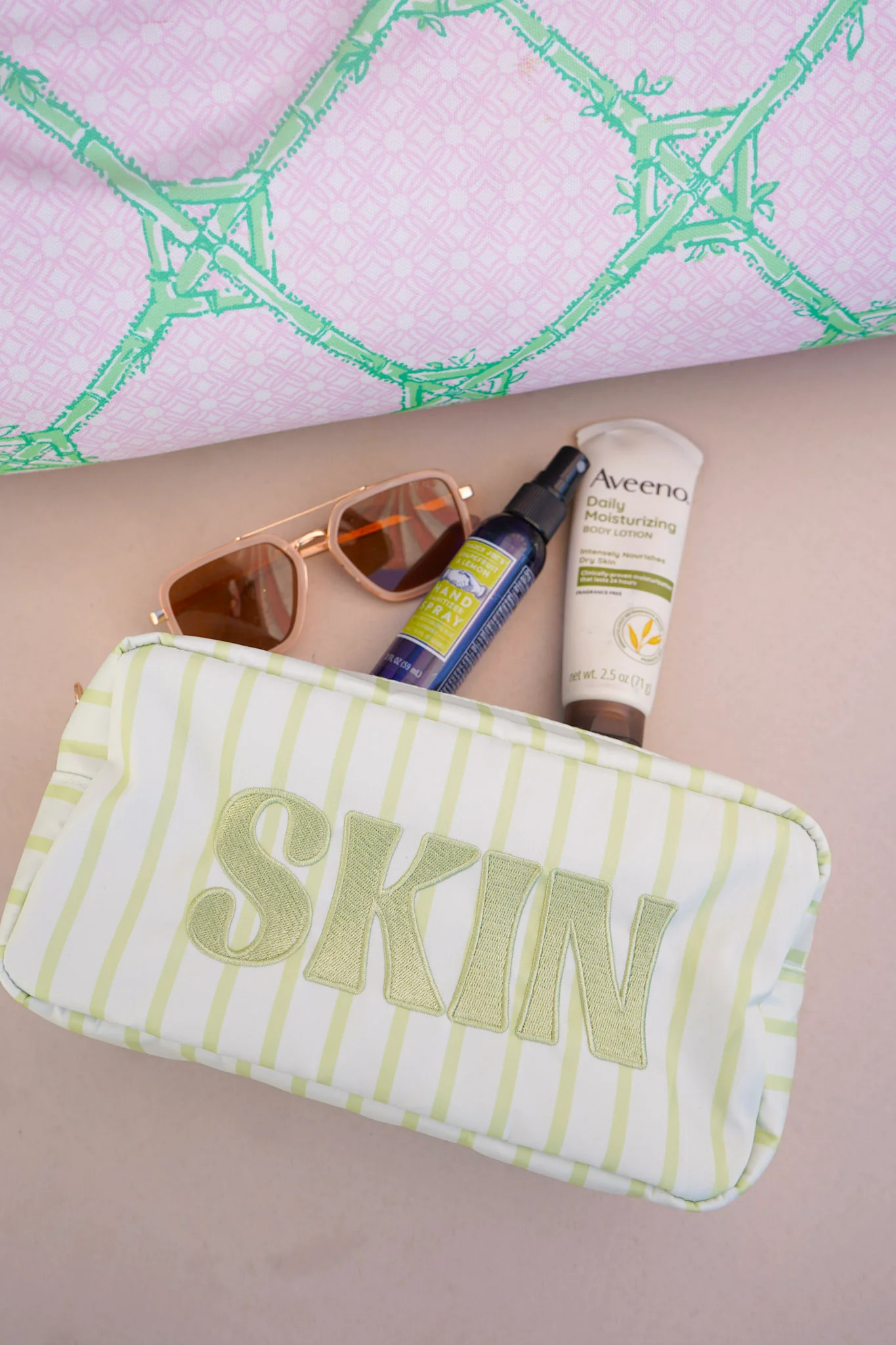 Striped Travel- Ready Cosmetic Bags | KenzKustomz