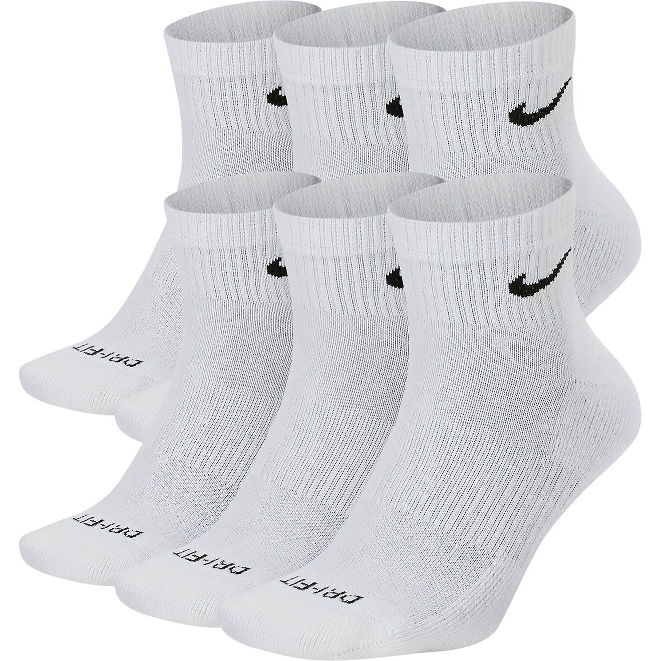 Nike Men's Everyday Plus Cushion Dri-FIT Training Ankle Socks 6 Pack | Academy Sports + Outdoors