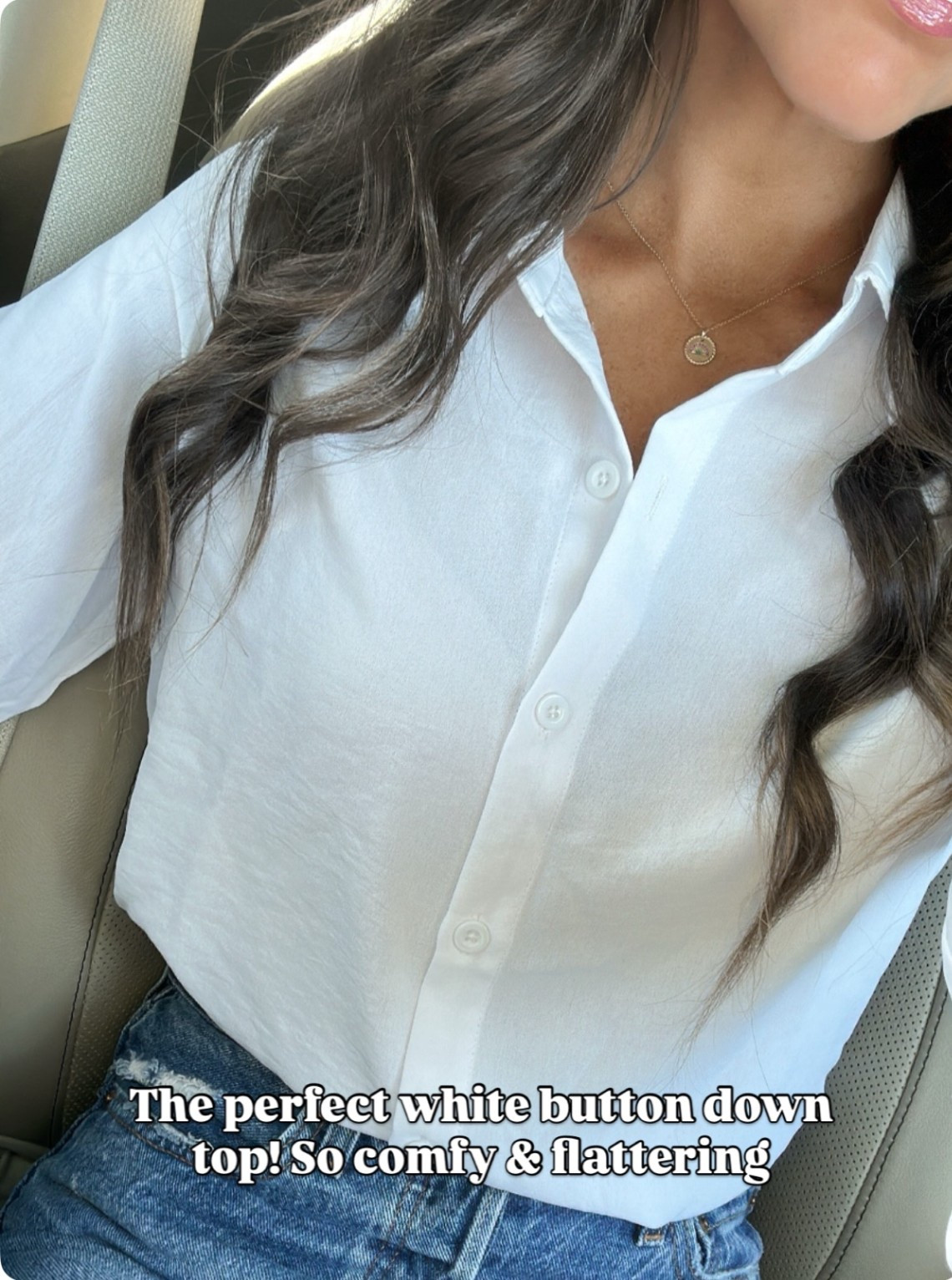 The perfect white button down shirt. Wearing size medium! 

