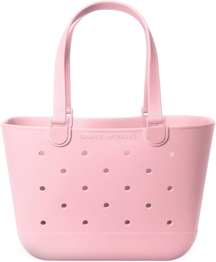 Simple Modern Large Beach Bag | Waterproof Getaway Rubber Tote with Zipper Pocket for Travel, Poo... | Amazon (US)