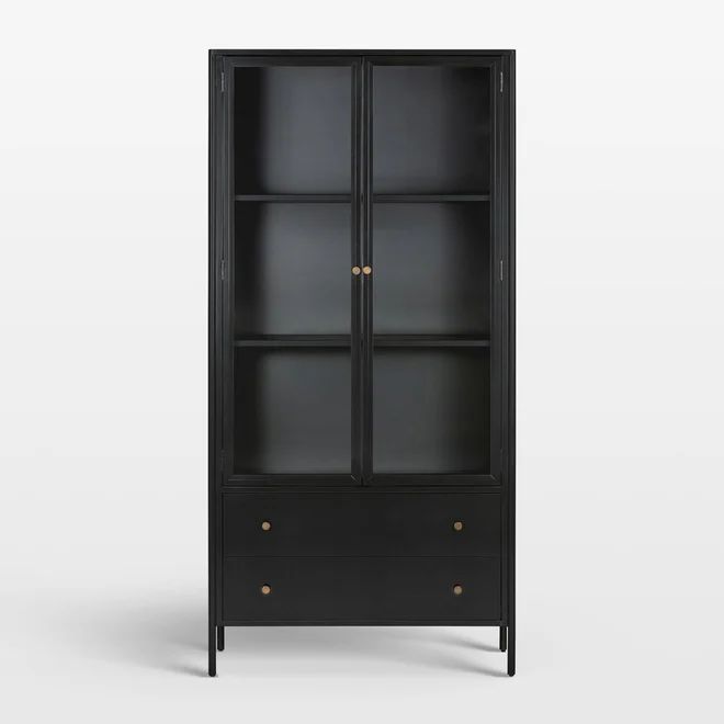 Bruno Black Metal Storage Display Cabinet + Reviews | Crate & Barrel | Crate & Barrel