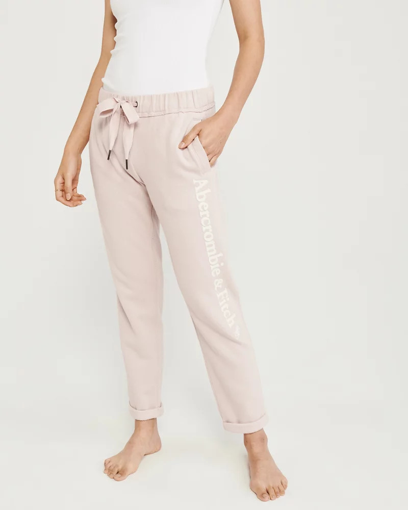 Rolled Hem Logo Sweatpants | Abercrombie & Fitch US & UK