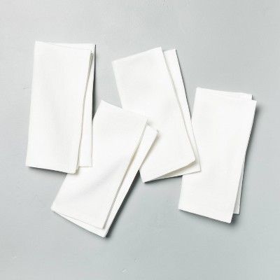 4pk Solid Cotton Napkin Set Sour Cream - Hearth &#38; Hand&#8482; with Magnolia | Target