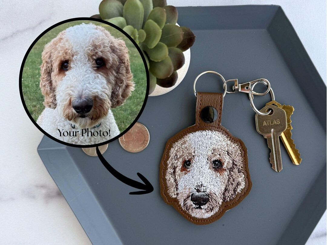 Custom Embroidered Dog Keychain | Turn Your Pet Photo Into a Personalized Bag Charm | Great Gift ... | Etsy (US)