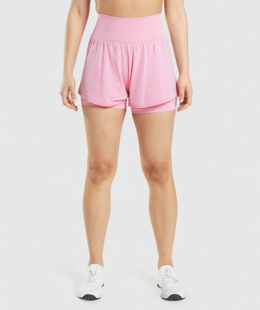 Gymshark Vital Seamless 2.0 2-in-1 Shorts - Sorbet Pink Marl | Gymshark (Global)