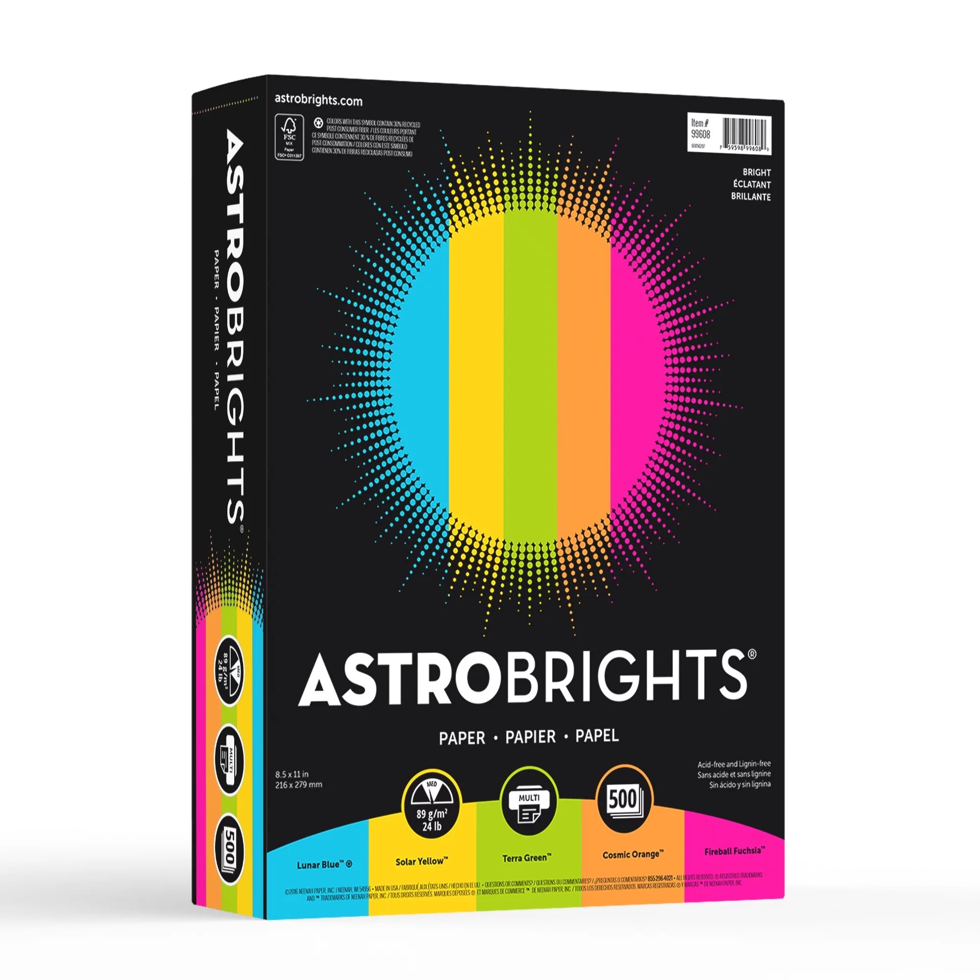 Astrobrights Color Paper, 8.5" x 11", 24 lb., 500 Sheets | Walmart (US)