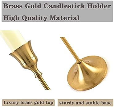 Brass Gold Candlestick Holders - Set of 3 Taper Candle Holders Vintage Candlelight Dinner Metal C... | Amazon (US)