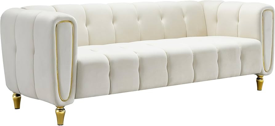 Homtique Modern Sofa for Living Room, Oversized Sofa-83inch Comfy Velvet Sofa, Channel-Tufted Des... | Amazon (US)