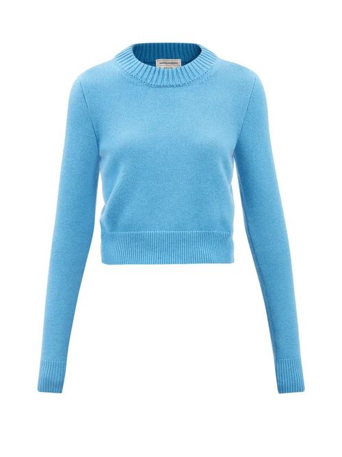 Alexander Mcqueen - Crew-neck Cashmere Sweater - Womens - Blue | Matches (US)