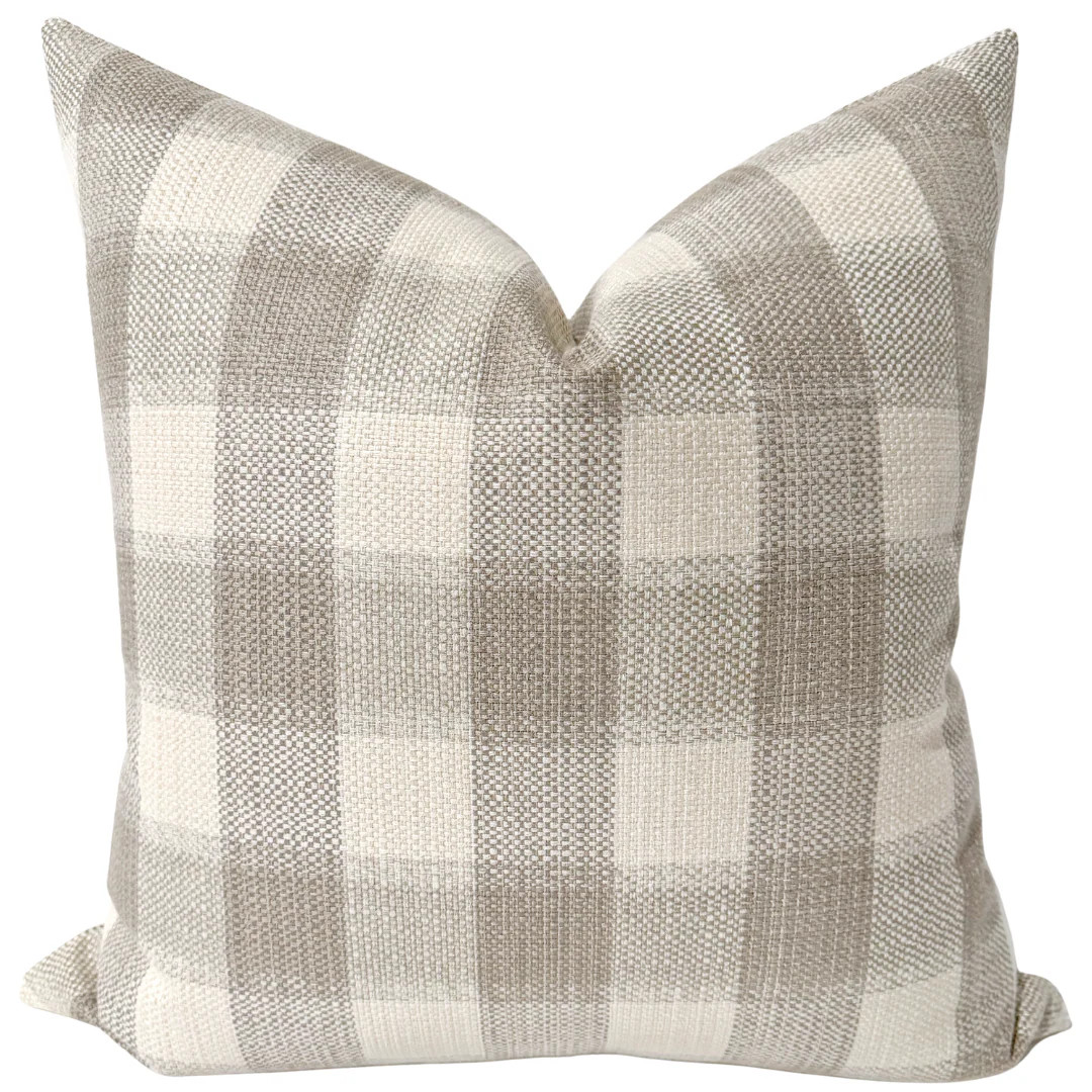 Taupe Check Pillow Cover | Hackner Home (US)