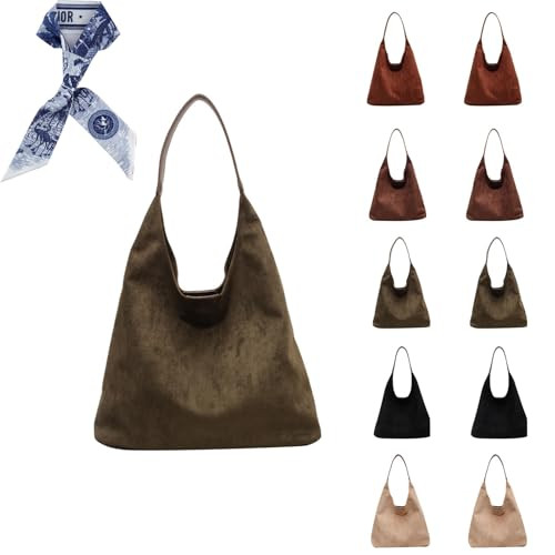 Brown Suede Tote Bag - Women's Shoulder Bag with Suede Tote Option | Amazon (US)