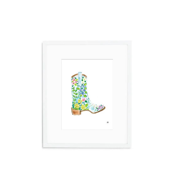 The "Cowboy Boot, Blue" Fine Art Print | Evelyn Henson