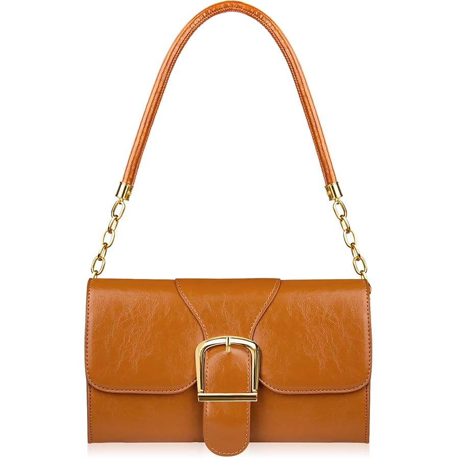 Shoulder Bag for Women, Cute Soft PU Leather Small Purse Handbags, Trendy Underarm Bag Tote Clutc... | Amazon (US)