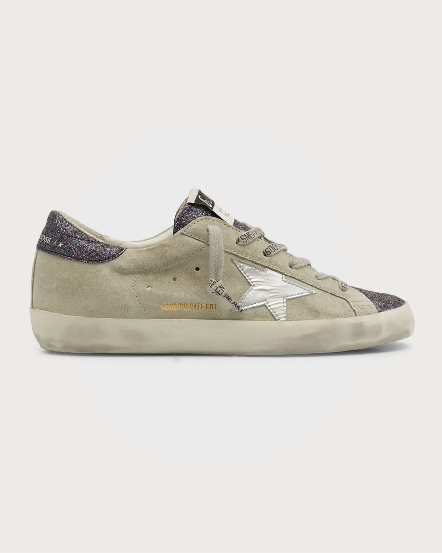 Golden Goose Superstar Glitter Leather Low-Top Sneakers | Neiman Marcus