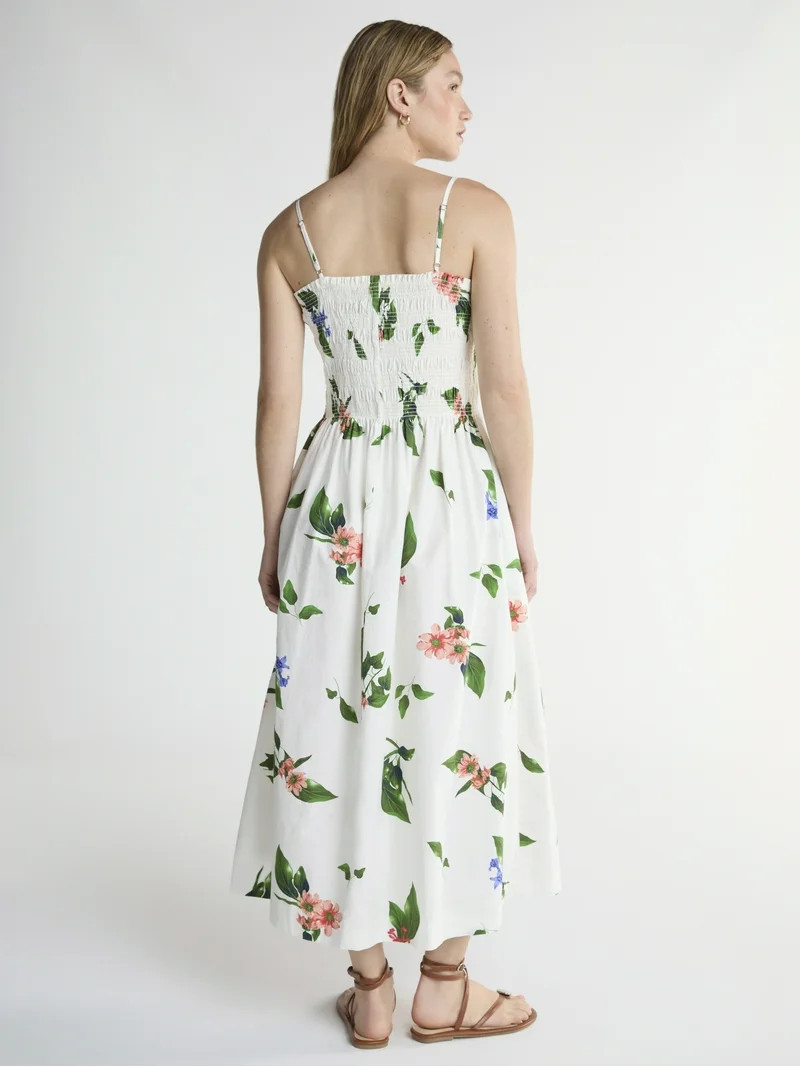 Scoop Women’s and Women’s Plus Smocked Cotton Maxi Dress, Sizes XS-4X - Walmart.com | Walmart (US)