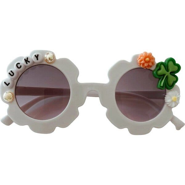 Lucky Cami Flower Sunnies, White - Mila's Sunny World Sunglasses | Maisonette | Maisonette