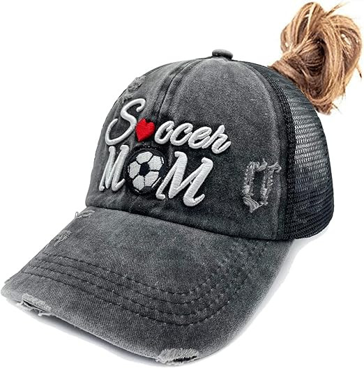 Waldeal Distressed Ponytail Trucker Hat for Women Embroidered Baseball Cap Gift for Mom | Amazon (US)