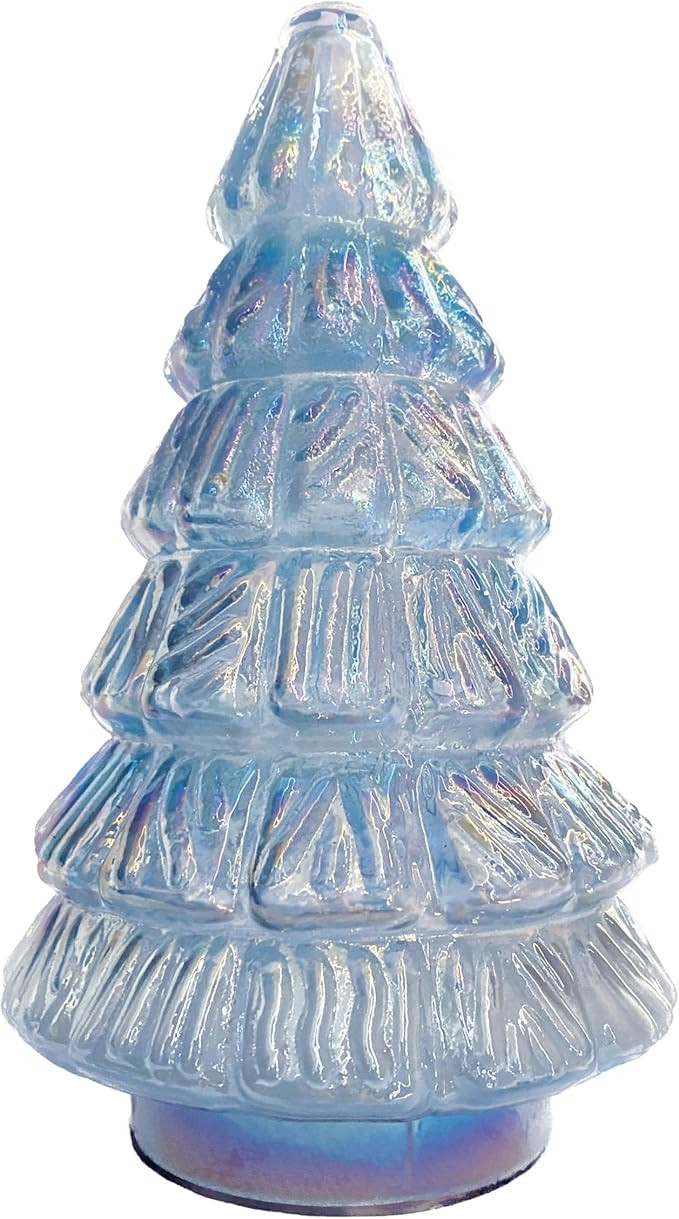 Creative Co-Op Round Embossed Glass Tree, Iridescent Blue | Amazon (US)