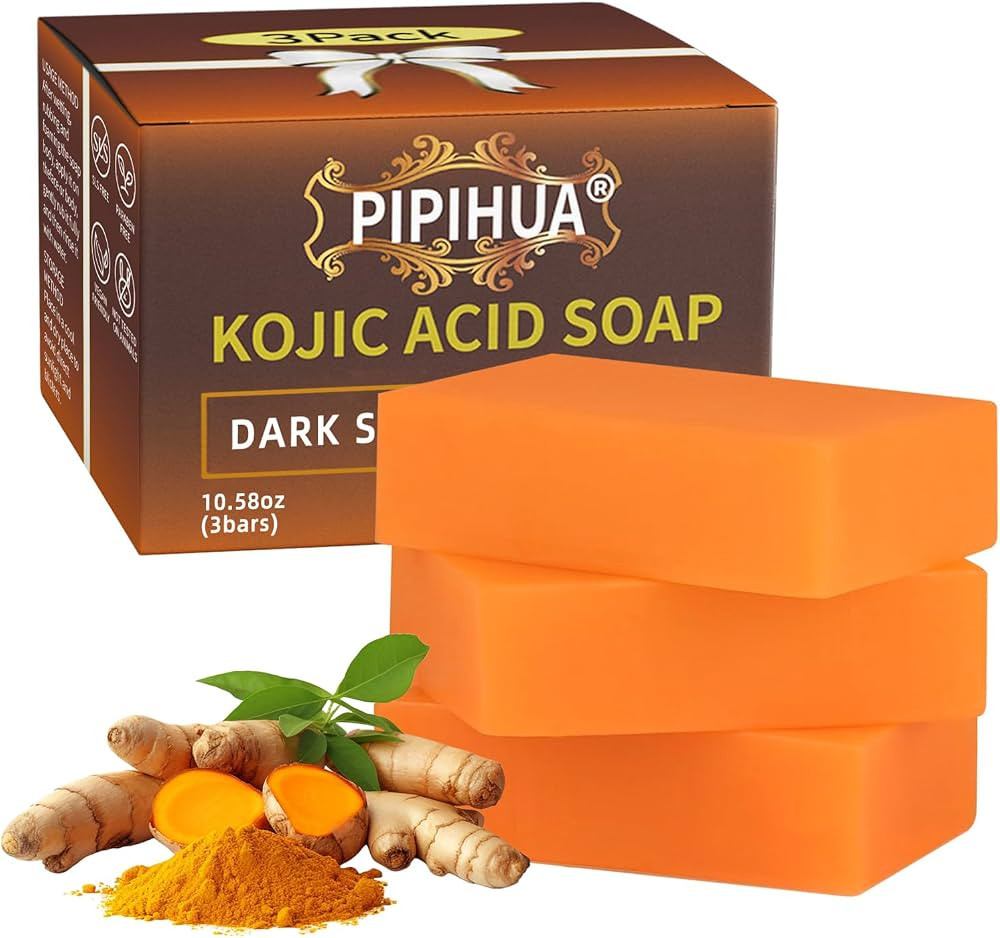 PIPIHUA Kojic Acid Soap - Turmeric Soap with Turmeric & Lemon & Collagen & Hyaluronic Acid & Glut... | Amazon (US)