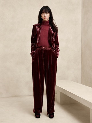 Norte Velvet Pleated Pant | Banana Republic (US)