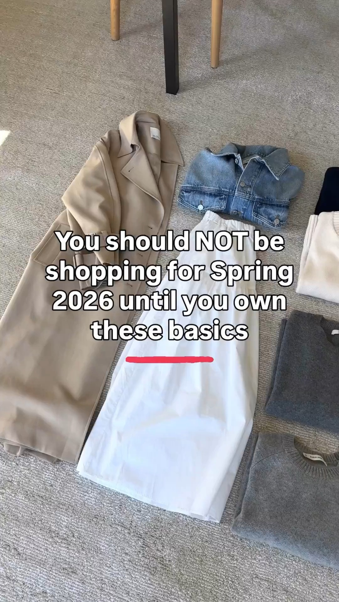 You should NOT be shopping for spring 2026 unless you own THESE basics:

Trench Coat
Denim jacket
White midi skirt
Cotton Sweaters
Cashmere Sweaters
Denim button down
White button down
White tee
White/Ecru Jeans
Light blue jeans
Linen pants
Loafers
Ballet flats
Low profile sneakers
Casual hat

Petite style, spring style 

#LTKSeasonal #LTKPetite #LTKmomlife