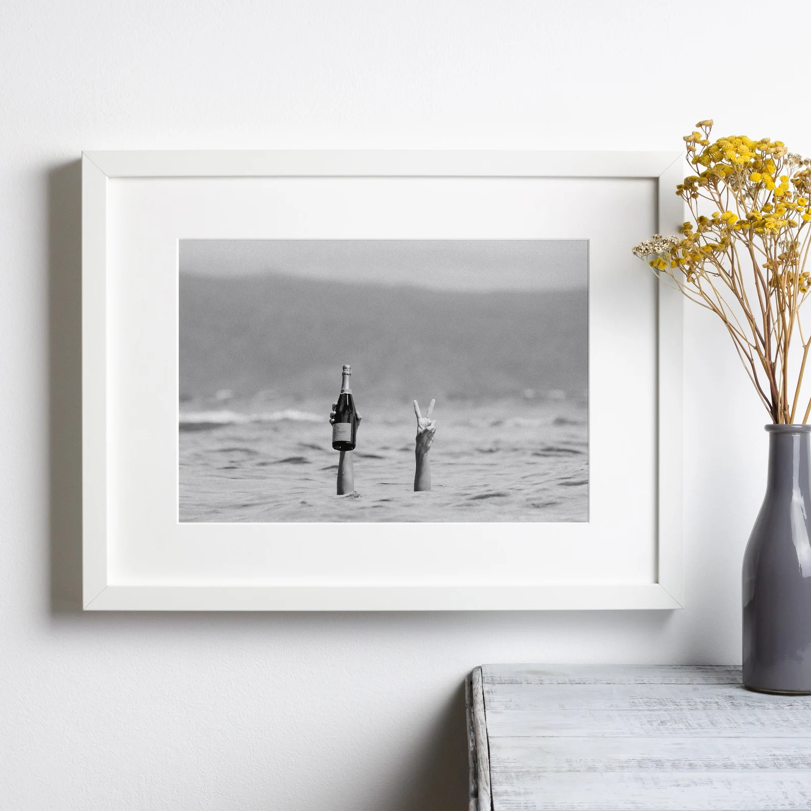 Woman With Wine in Beach Print, Feminist, Bar Cart Art, Black and White Wall Art, Vintage Print, ... | Etsy (US)