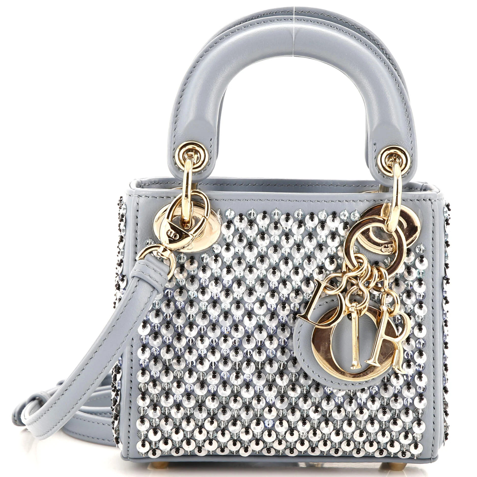 Lady Dior Bag Sequin and Beaded Leather Micro | Shop Simon