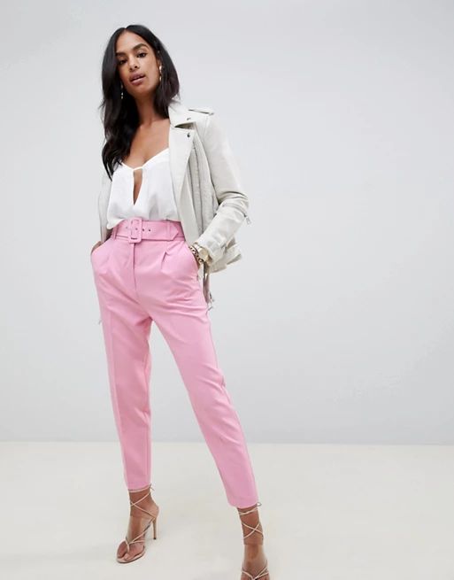 ASOS DESIGN self belted tapered pants | ASOS US