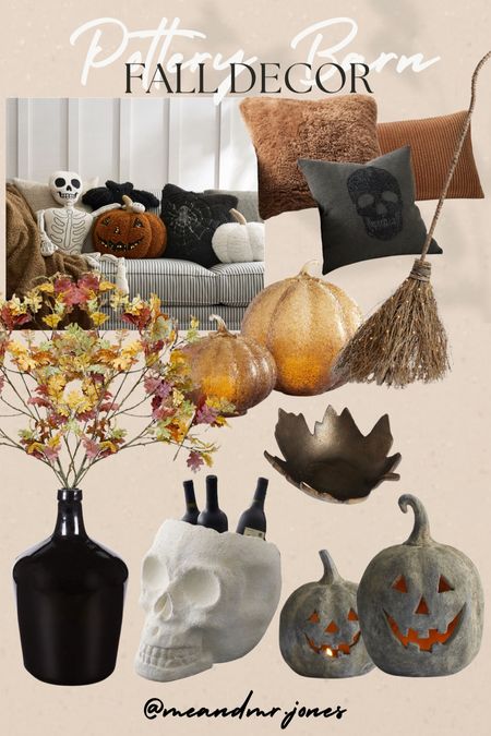 Pottery barn fall Decor and Halloween decor! The terra-cotta pumpkins come in black this year! #meandmrjones 

#LTKunder50 #LTKunder100 #LTKhome