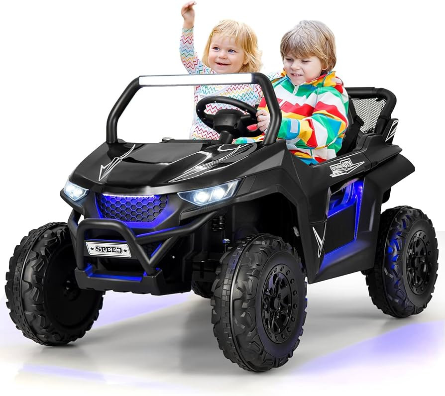 HONEY JOY 2 Seater Ride On Car, 12V Battery Powered Ride On Truck w/Remote Control, Spring Suspen... | Amazon (US)