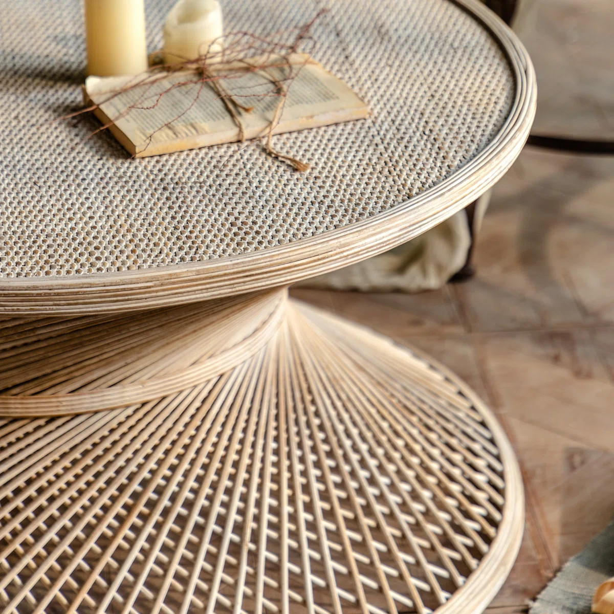 Curtice Frame Round Rattan Coffee Table | Wayfair North America