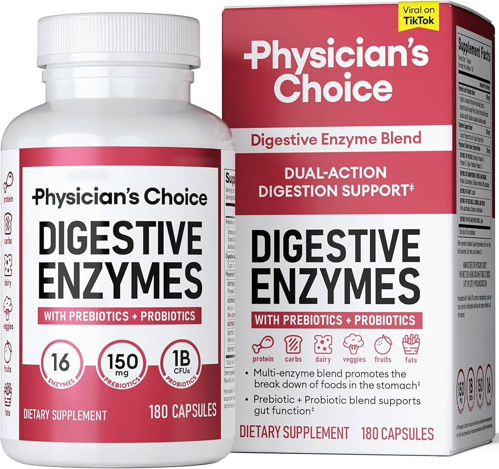 Physician's CHOICE Digestive Enzymes - Multi Enzymes, Organic Prebiotics & Probiotics for Digesti... | Amazon (US)