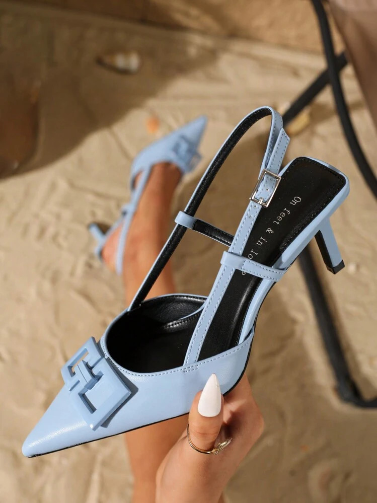 New Arrival Women's Pointed Toe Low Vamp High Heels With Thin Heels, Fashion Match Jumpsuit, And ... | SHEIN