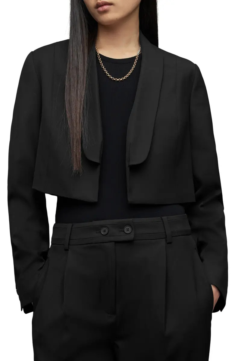 AllSaints Seline Relaxed Fit Crop Blazer | Nordstrom | Nordstrom