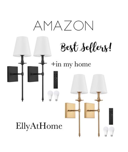 Sconce lighting sets with battery and remote. I have the black in my home. Holiday home refresh. Add to your living space, bedroom, kitchen, dining room, bathroom. Classic, modern traditional home style. Amazon home. Free shipping. 

#LTKsalealert #LTKhome